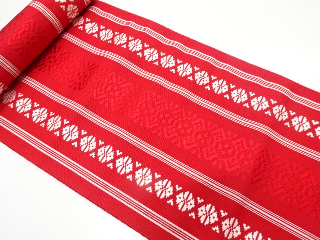 JAPANESE KIMONO / ANTIQUE BOLT FOR NAGOYA OBI / SILK / CHIKUZEN HAKATA